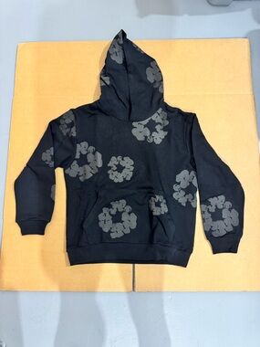 Black Floral-Print Hoodie Sweatshirt - Men's Jacket & Coat